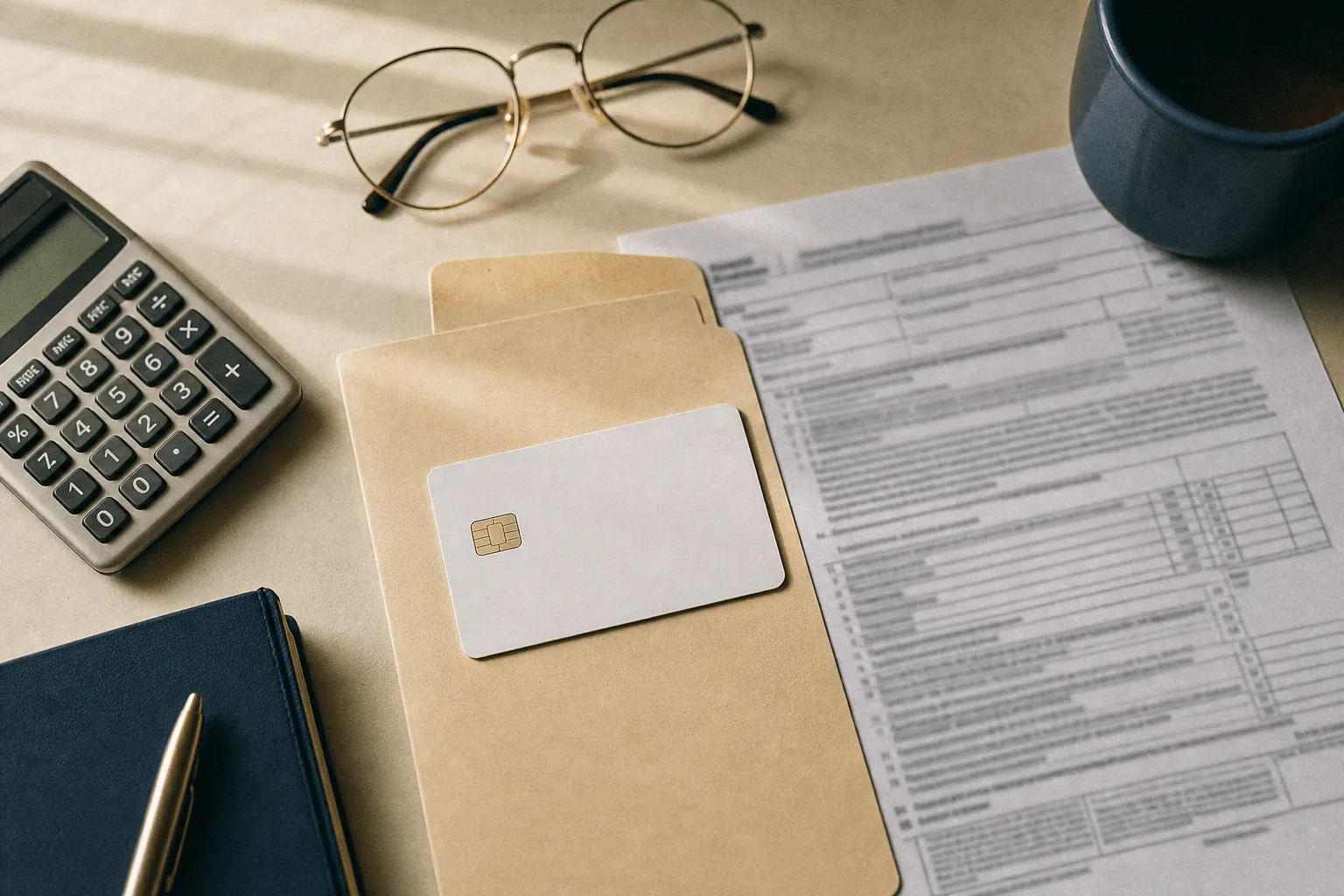 HSA contribution limits 2026: unlabeled health card, calculator, and forms on a desk